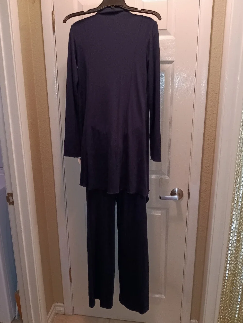 NWT Cabi Women's Navy Wide-Leg Pants & Open Tie Cardigan Set